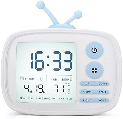 Alarm Clock for Kids, GoLine Digital Clock, Baby Girl Gifts, Alarm Clocks for Bedrooms, Atomic Clock, Travel Alarm Clock with USB Charger, Loud Alarm Clock for Heavy Sleepers, 5/4 Year Old Girl Gifts.