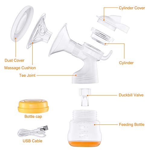 Electric Breast Pump with LCD Screen, Portable Hands-Free for Mom's Comfort Double Breastpump, 2-Phase Modes & 9 Suction Level, Rechargeable Battery, FDA Approved BPA Free