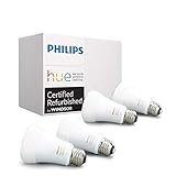 Philips Hue White Ambiance 3rd Generation A19 Dimmable LED Smart Bulb 4-Pack (Renewed)