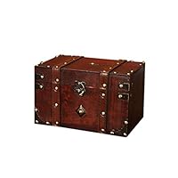 Heitaisi Wooden Storage Box,Retro Box Vintage Jewelry Props Square Case Boxes