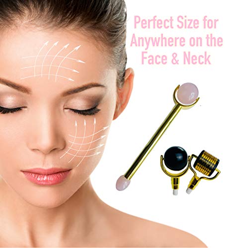 Rose Quartz Facial Massage Roller and Interchangeable Derma Skin Care Set by Wellness Collections. C - //medicalbooks.filipinodoctors.org