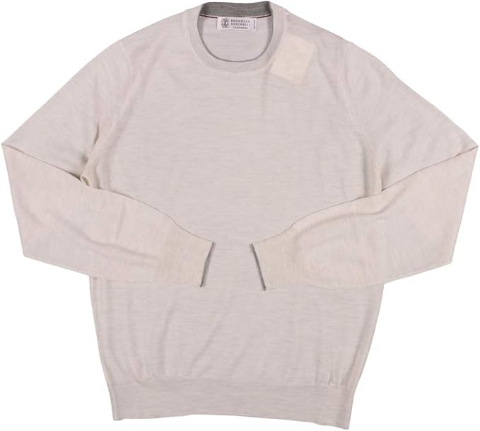 Amazon 46 Brunello Cucinelli ブルネロクチネリ 丸首セーター メンズ ホワイト 白 カシミヤ混 M 並行輸入品 セーター 通販