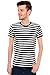 Run & Fly Mens 60's Retro Black & White Striped Short Sleeve T Shirt Medium