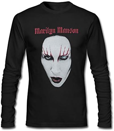 Ghyrshgryus Men's Casual Marilyn Manson Red Lips Long Sleeve