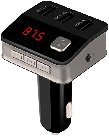 Car Charger,FM Transmitter Bluetooth Wireless Radio Adapter Car Kit with USB Charger Built-In Microphone Hands Free Calling (Black)