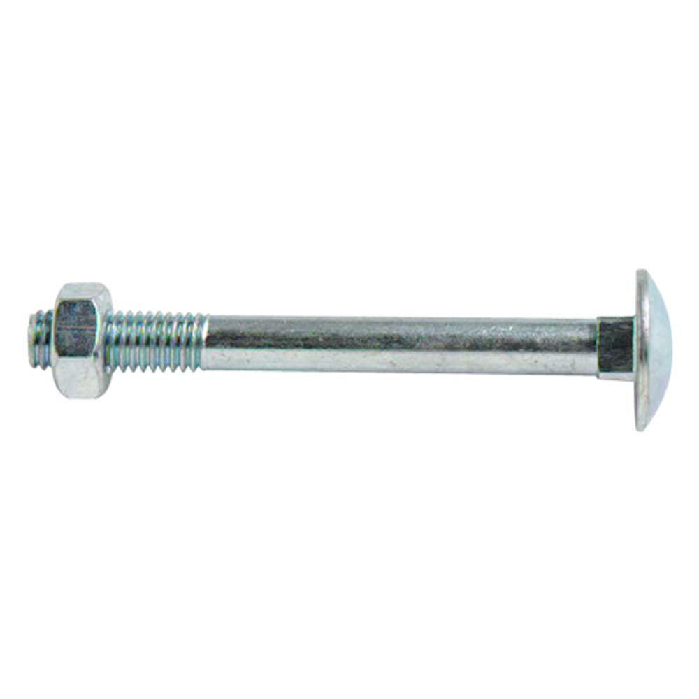 Merriway BH02194 (2 Pcs) Carriage Bolts with Nuts, M8 x 65mm (5/16 inch x 2.5/8 inch) Zinc Plated - Pack of 2 Pieces