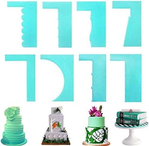 Astra Gourmet Plastic Sawtooth Cake Scraper Edges Scraper Fondant Cream Sugarcraft Spatula Mousse Blade Dough Scraper, DIY Cake Decorating Spatulas, Set of 8