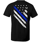 Thin Blue Line Cops USA Flag Police Men's T Shirt