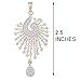 Swasti Peacock Shaped Zircon CZ Fashion Jewelry Set Pendant Earrings with Chain 2.5 INCHES