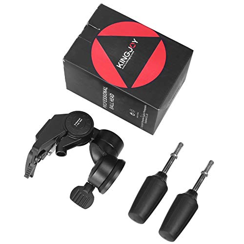 Tripod Pan Head and Tilt Head Professional 3 Way Pan with 1/4-Inch Threaded Quick Release Plate for Tripod, Monopod, Camera Slider, DSLR Camera, Camcorder
