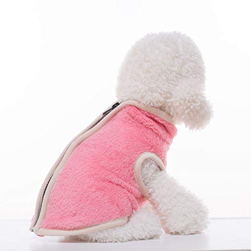 Jeeke Pet Clothes Zipper Double Sided Plush Vest Jacket Sweater Warm Clothing Coat for Small Doggie Cat Dogs Puppy Apparel