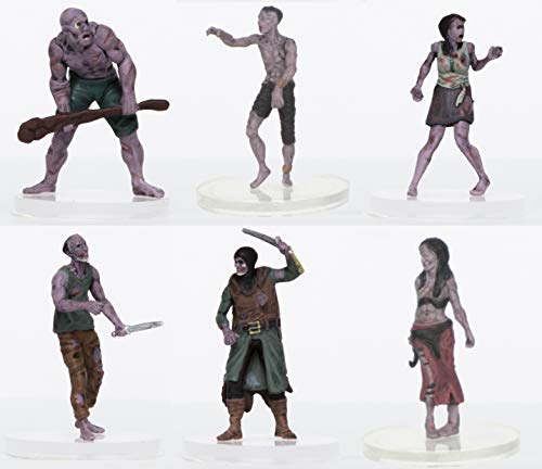 Characters of Adventure - Zombies Party of 6 - Plastic Miniatures for D&D or Pathfinder
