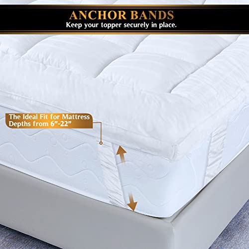 Extra Thick Pillow Top 3 Inch Mattress Topper King Size for Firm