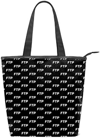 Fashion Women's Multi-pocket Canvas Handbags FTP Collage Shoulder Bags Totes Purses