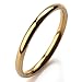 INBLUE Men,Women's Wide 2mm Stainless Steel Ring Band Gold Tone Wedding Size9