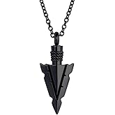 MZC Jewelry Spearpoint Arrowhead Urn Neckalce for Ashes Stainless Steel Ash Holder Cremation Keepsakes Memorial Pendant for Men Women
