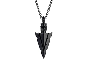 OutstandLong Cremation Jewelry Arrowhead Urn Necklace for Ashes Memorial Pendant Cremation Ash Jewelry Bereavement Keepsakes