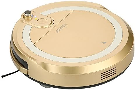 JISIWEI I3 Robotic Vacuum Cleaner Self Charging Floor Cleaner with Water Tank and Mop Cleaning for Hardwood, Linoleum, Tile, Laminate Floors (Gold)