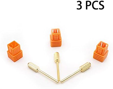 Electric Nail File Drill Bits, Safety Nail Carbide Bit, Gold Carbide Art Coarse for 3/32" Electric Dremel Drill Machine