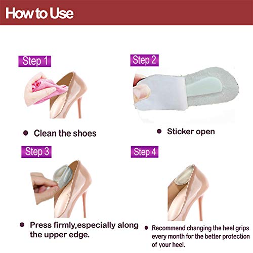 image for Feeke Heel Grips Heel Cushion Inserts Heel Pads Leather for Shoes Half