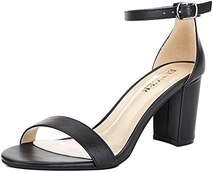 Women's Classic High Heel Chunky Sandals with Ankle Strap Block Heel Dress Shoes