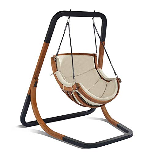 Hängesessel Schaukelsessel Gartensessel für drinnen oder draussen Bezug beige - (3667) – Bild 3