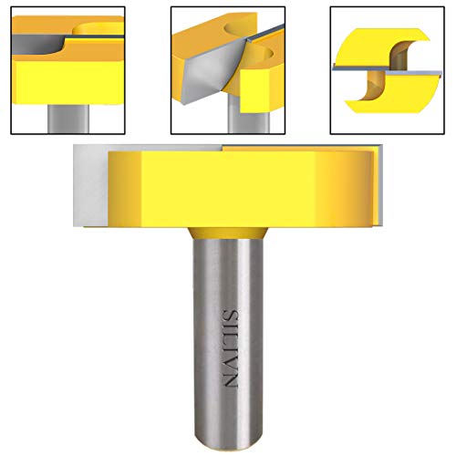 1/2 Inch Shank 2-1/4 Inch 1-3/4 Inch 1-1/4 Inch Diameter Bottom Cleaning Router Bit Woodworking Milling Cutter by SILIVN (3 Pack)