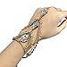 Ingemark Statement Crystal Wedding Bridal Charm Bracelet for Women Adjustable Rhinestone Gold Silver Bangle (Golden)