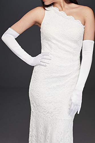 Satin Opera Length Gloves Style RAVEN, Ivory