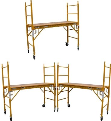 3 Set of 6 feet Multi Purpose Scaffold Rolling Tower Baker-Style Scaffold with U Lock