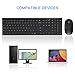 Vive Comb Wireless Keyboard and Mouse, 2.4GHz Rechargeable Compact Whisper-Quiet Full-Size Keyboard and Mouse Combo with Nano USB Receiver for Windows, Laptop, PC, Notebook-Black
