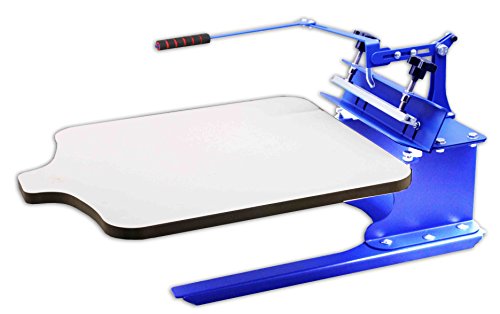 INTBUYING 1 Color 1 Station Silk T-Shirt Screen Printing Machine DIY Fabric Press for T-Shirt Clothing Hats Adjustable Blue