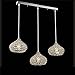 DINGGU Chrome Finish Modern 3 Lights Crystal Chandelier Pendant Lighting for Dining Room