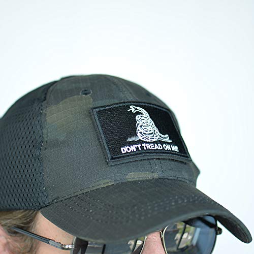 Military Tactical [MESH] Hat Bundle: 20-in-1 Tool, Operator Cap Embroidered Morale Patches (Velcro) Pouch Airsoft/Paintball - [Black]