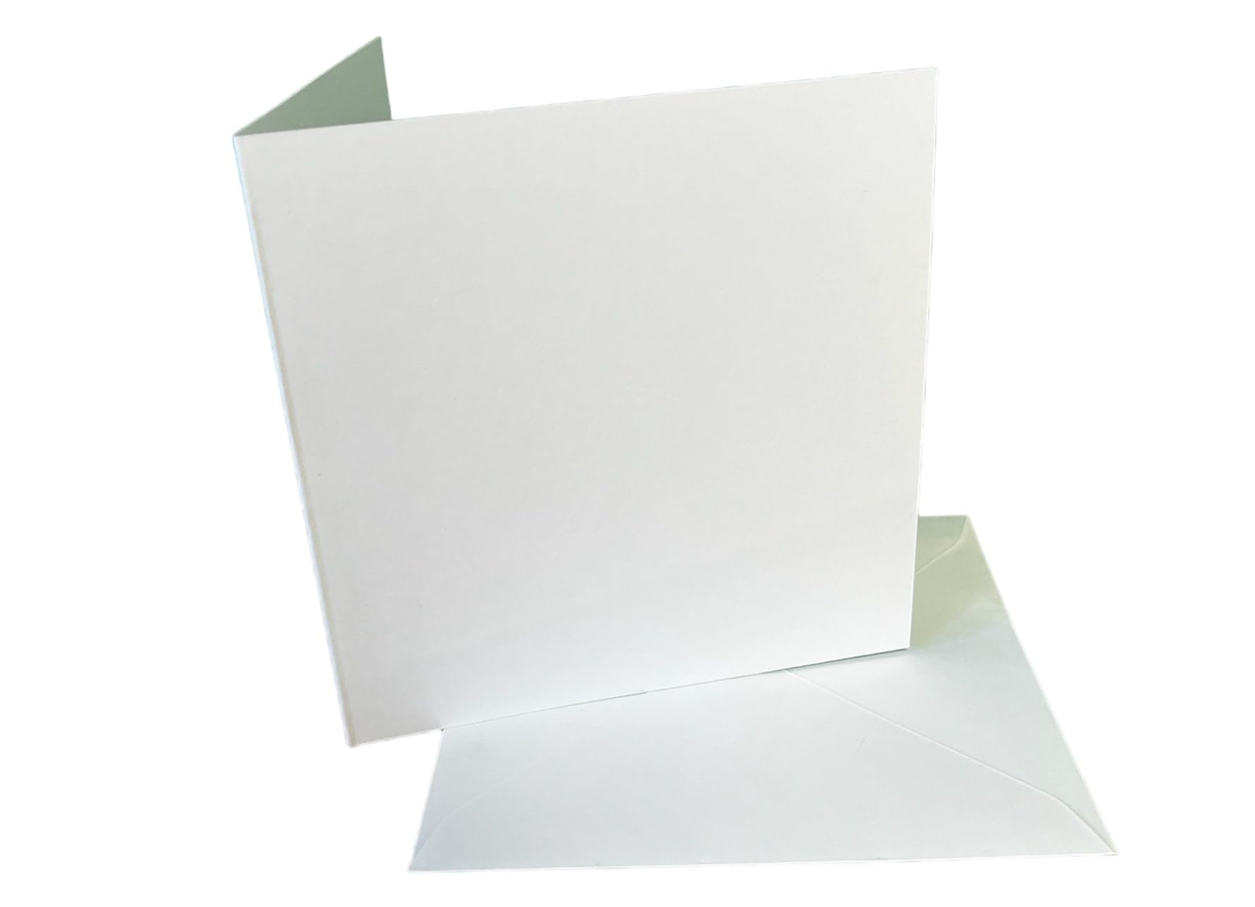 DJP 5x5 Square Creased Blank White Smooth Cards & Envelopes - Pack of 50