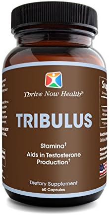 Thrive Now Health Tribulus Saponins (1300 mg) Pure, Healthy Extract | Natural Low Testosterone Supplement | Supports Stamina, Energy Levels, Fat Loss | 60 Capsules