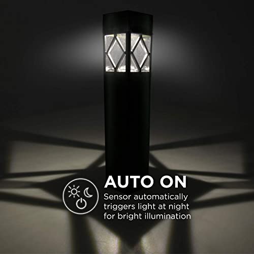 Home Zone Security 8 Pack Solar Outdoor Pathway LED Lights, Charging by