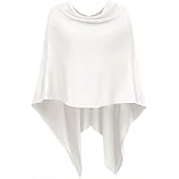 DJT Womens Solid Knit Short Asymmetric Wrap Poncho Topper