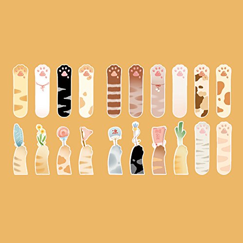 image for YOSCO Funny Cat's Paw Shaped Reading Colorful Cute Bookmarks, 30PCS,No