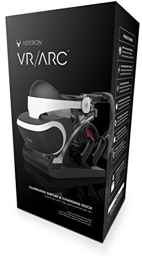 PSVR Charging Stand with Optional Illumination by Asterion Products – Rapid AC Charger Display holds the PlayStation VR Headset, (2) DualShock 4, (2) Move Controllers & Headphones