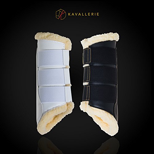 Kavallerie Fleece-Lined Leather Dressage Boots - Breathable, Lightweight, Impact Absorbing, Sports Boots for Training, Jumping, Riding, Eventing - Maximum Support and Protection-M-White