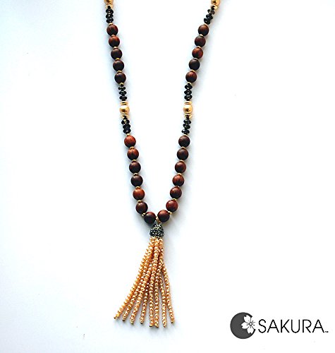 Rosewood, Quartz & Gold Mala