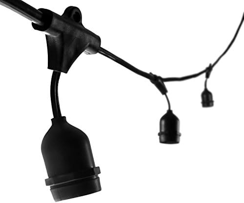 Luxury Patio Light S14 Indoor/Outdoor String Lights (48ft) without Bulbs - Heavy Duty Commercial Grade designed for a Party, Patio, Garden, and Pergola