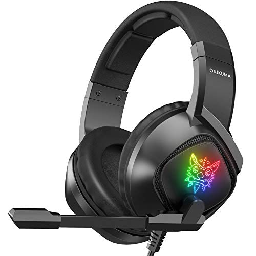 ONIKUMA Xbox One Headset Wired Stereo Gaming Headset for PS4/PC/Xbox One Controller/Laptop/iPad/Nintendo Switch, Noise Canceling Over-Ear Headphones with Microphone with Glaring LED Lights（Black） (Best Cellphone On The Market)