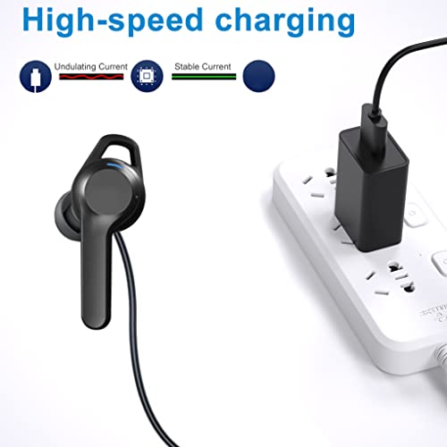 Replacement USB-C Charger Charging Cable Cord Compatible for TOZO T12 NC9  NC7 NC2 G1 A1 T12 Pro W1 W3 W8 PB2