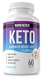 Rapid Keto X Keto Pills for Weight Loss and Fat Burn - Advanced Ketogenic Diet Supplement - Boost Ketosis - Women & Men Metabolism Boost Burner - Suppress Appetite - Boost Energy & Focus - 60 Caps