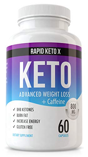 Rapid Keto X Keto Pills for Weight Loss and Fat Burn - Advanced Ketogenic Diet Supplement - Boost Ketosis - Women & Men Metabolism Boost Burner - Suppress Appetite - Boost Energy & Focus - 60 Capsules