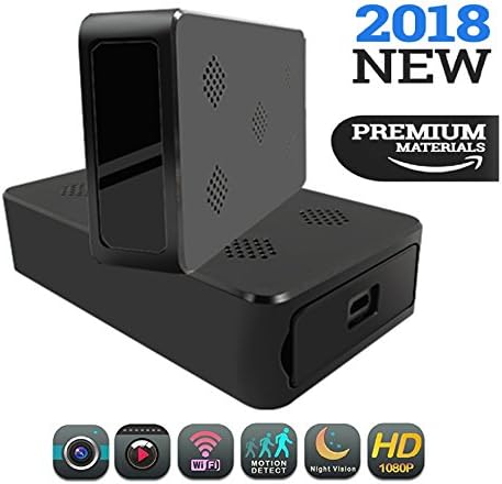 Hidden Spy Camera | 1080P HD Portable Wifi Security Cam with Night Vision, Live Remote Surveillance, AC/Battery Powered, Motion Activated Recording and Loop Recording. Wireless Black Box Hidden Camera
