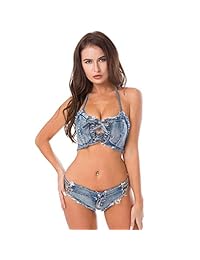 AYOMIS Pantalones cortos de cintura baja para dama Pantalones cortos de mezclilla Pantalones cortos de playa de cintura alta Clubwear