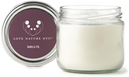 Natural Soy Candle Jar, Vanilla Fig Scented, 60 Hours, Clean Burning Non-Toxic, Fragrance Notes of Fresh Fig, Vanilla, Coconut and Brown Sugar